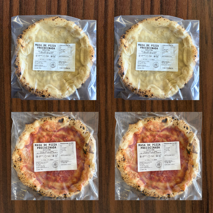 Pack 2 pizzas blancas y 2 pizzas tomate San Marzano